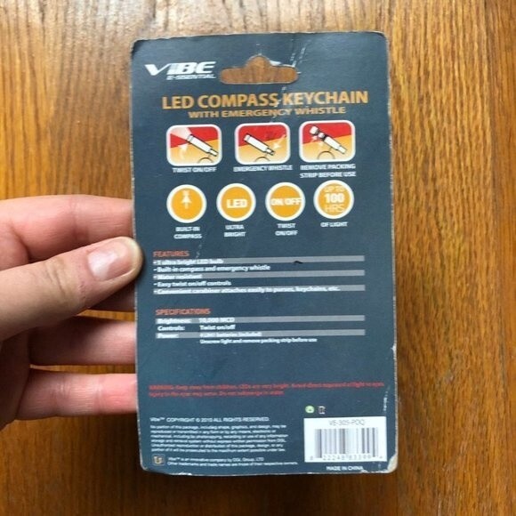 1x LED red / blue compass keychain - Picture 3 of 5